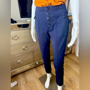 Anthropologie Button Fly Navy Pants